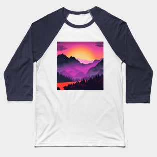 Pink purple fairytale forest Baseball T-Shirt